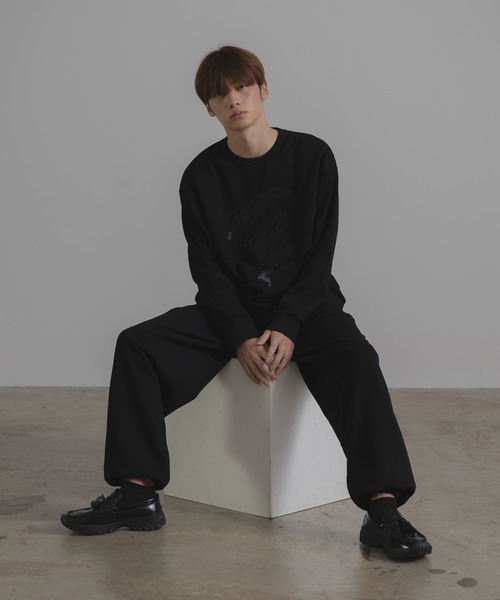 KUUUPY（クーピー）の「KUUUPY × Nagatsuka  蛙刺繍裏毛スウェットパンツ（スウェットパンツ・メンズ・グレー/ブラック・LARGE/SMALL/MEDIUM）」の21枚目の写真