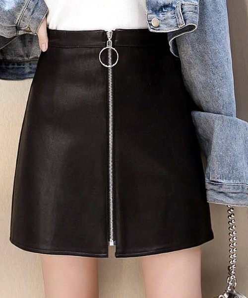 SHEENA(シーナ)の「エコレザーリングジップミニスカート(スカート・レディース・ブラック・L/S/M)」の9枚目の写真