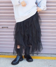 tiptop（ティップトップ）の「【シーズンレスアイテム】チュールフリルイレヘムスカート（スカート）」