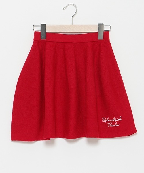 by LOVEiT(バイラビット)の「ニットスカート(スカート・キッズ・レッド/レッド系その他/ブラック・160cm/130cm/140cm/120cm/150cm)」の1枚目の写真