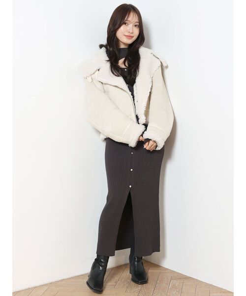 MERCURYDUO（マーキュリーデュオ）の「2WAYカットアウトタイトリブニットワンピース（ワンピース・レディース・ダークブラウン/チャコールグレー/ミント・SMALL/MEDIUM）」の9枚目の写真