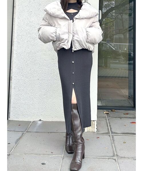 MERCURYDUO（マーキュリーデュオ）の「2WAYカットアウトタイトリブニットワンピース（ワンピース・レディース・ダークブラウン/チャコールグレー/ミント・SMALL/MEDIUM）」の16枚目の写真