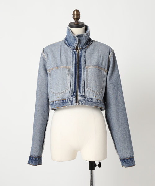た*く様 ラインショートデニムジャケット INTER FACTORY さいとうな カットオフデニムショートジャケット/CRAFT STANDARD BOUTIQUE