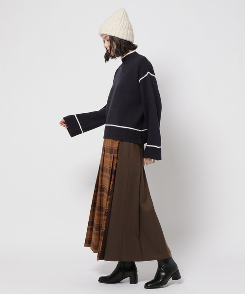 niko and...（ニコアンド）の「パイピングタートルプルオーバー（ニット/セーター・レディース・ネイビー/ベージュ/ブルー/アイボリー/ピンク・LARGE/MEDIUM）」の17枚目の写真