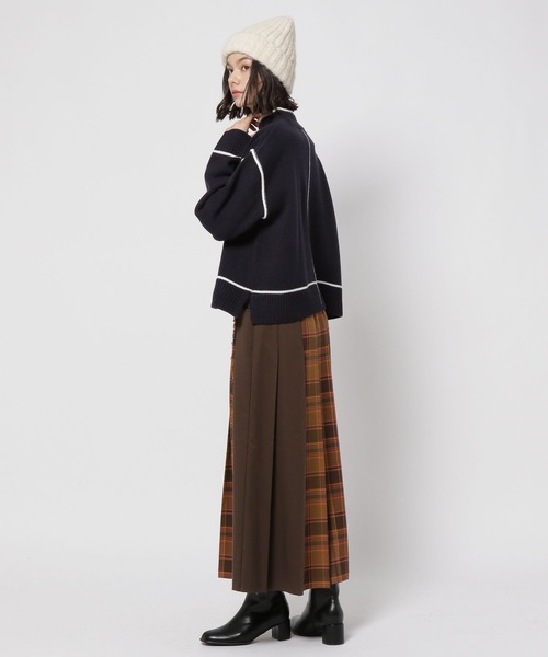 niko and...（ニコアンド）の「パイピングタートルプルオーバー（ニット/セーター・レディース・ネイビー/ベージュ/ブルー/アイボリー/ピンク・LARGE/MEDIUM）」の18枚目の写真