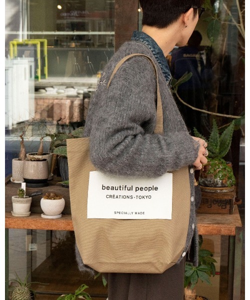 beautiful people（ビューティフルピープル）の「beautiful people bp big name tote SDGs 7425511901（トートバッグ・レディース・ホワイト/ブラック/ベージュ/グレー・FREE）」の13枚目の写真