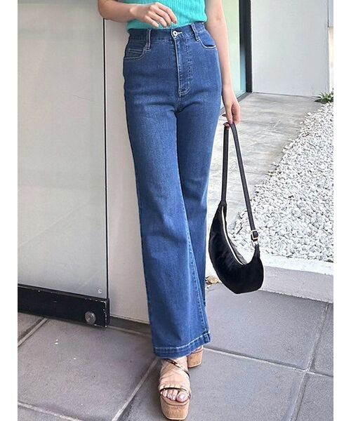 MERCURYDUO（マーキュリーデュオ）の「ハイウエストブーツカットデニム（デニムパンツ・レディース・ブルー/インディゴブルー・SMALL/MEDIUM）」の3枚目の写真