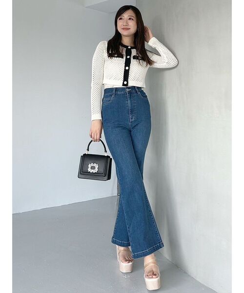 MERCURYDUO（マーキュリーデュオ）の「ハイウエストブーツカットデニム（デニムパンツ・レディース・ブルー/インディゴブルー・SMALL/MEDIUM）」の6枚目の写真