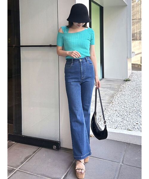 MERCURYDUO（マーキュリーデュオ）の「ハイウエストブーツカットデニム（デニムパンツ・レディース・ブルー/インディゴブルー・SMALL/MEDIUM）」の14枚目の写真