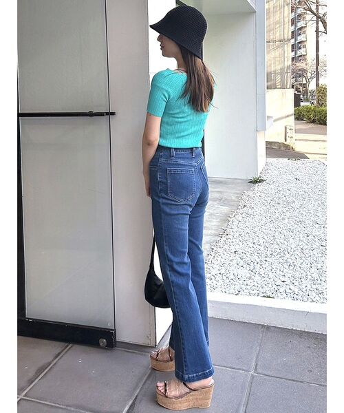 MERCURYDUO（マーキュリーデュオ）の「ハイウエストブーツカットデニム（デニムパンツ・レディース・ブルー/インディゴブルー・SMALL/MEDIUM）」の15枚目の写真