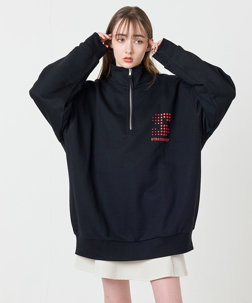 【STRAY SHEEP/ストレイシープ】Sロゴ・ハーフジップスウェット/トレーナー（スウェット）｜STRAY SHEEP（ストレイシープ）