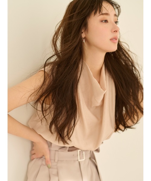 FRAY I.D(フレイアイディー)の「ドレープノットウエストリブプルオーバー(ニット/セーター・レディース・ピンク/ベージュ/ブラック・FREE)」の3枚目の写真