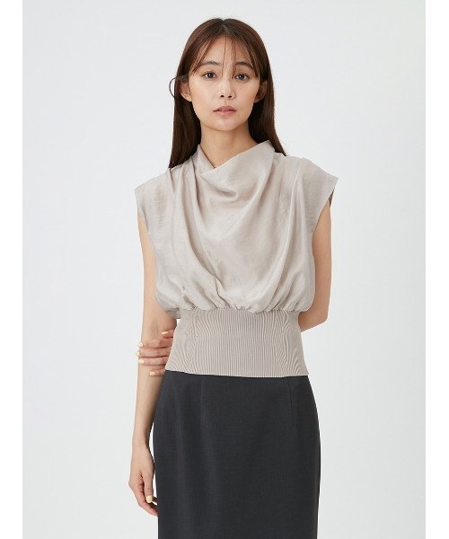 FRAY I.D(フレイアイディー)の「ドレープノットウエストリブプルオーバー(ニット/セーター・レディース・ピンク/ベージュ/ブラック・FREE)」の22枚目の写真