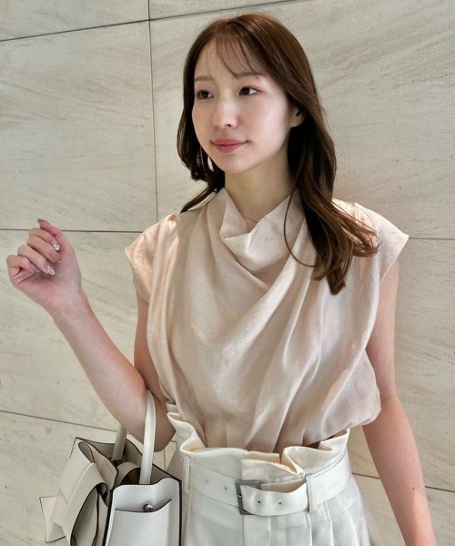 FRAY I.D(フレイアイディー)の「ドレープノットウエストリブプルオーバー(ニット/セーター・レディース・ピンク/ベージュ/ブラック・FREE)」の21枚目の写真