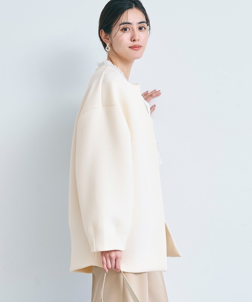 BASCO バスコ　楽ちんスウェットノーカラーコート 0101marui_cd0143804301