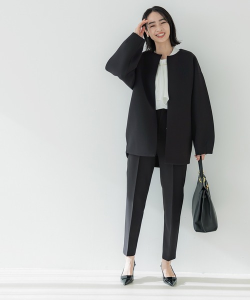 coca(coca)(コカ)の「\お気に入り7000越え!!再入荷/ バウンススウェットノーカラーコート| セレモニー オフィス ママスーツ フォーマルウェア スーツ 卒業式(ノーカラーコート・レディース・ブラック/グレイッシュベージュ/アイボリー/ライトグリーン・M/L/S)」の10枚目の写真