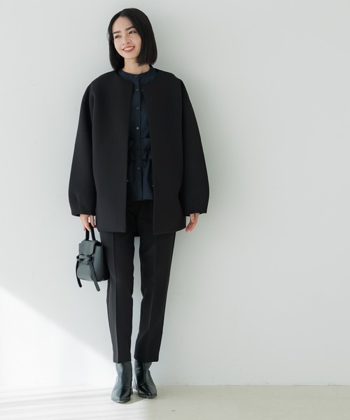 coca(coca)(コカ)の「\お気に入り7000越え!!再入荷/ バウンススウェットノーカラーコート| セレモニー オフィス ママスーツ フォーマルウェア スーツ 卒業式(ノーカラーコート・レディース・ブラック/グレイッシュベージュ/アイボリー/ライトグリーン・M/L/S)」の13枚目の写真