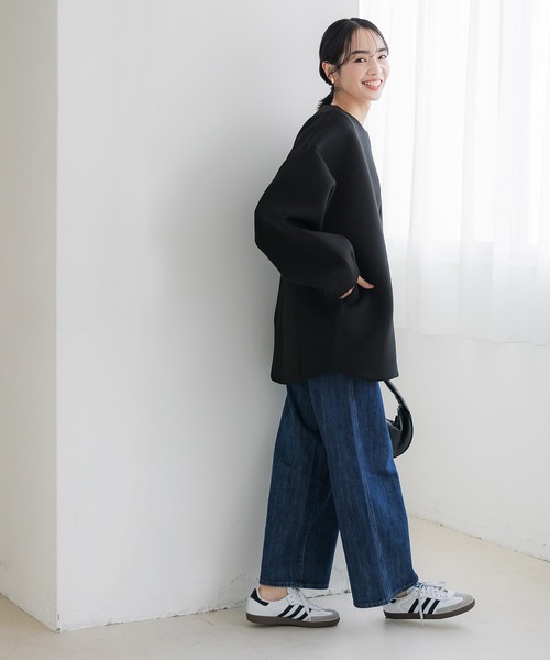 coca(coca)(コカ)の「\お気に入り7000越え!!再入荷/ バウンススウェットノーカラーコート| セレモニー オフィス ママスーツ フォーマルウェア スーツ 卒業式(ノーカラーコート・レディース・ブラック/グレイッシュベージュ/アイボリー/ライトグリーン・M/L/S)」の5枚目の写真