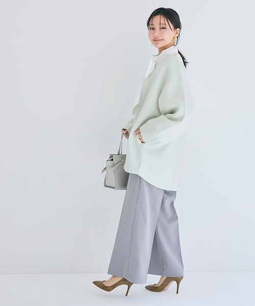 coca(coca)(コカ)の「\お気に入り7000越え!!再入荷/ バウンススウェットノーカラーコート| セレモニー オフィス ママスーツ フォーマルウェア スーツ 卒業式(ノーカラーコート・レディース・ブラック/グレイッシュベージュ/アイボリー/ライトグリーン・M/L/S)」の21枚目の写真