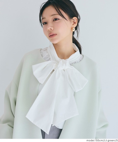 coca(coca)(コカ)の「\お気に入り7000越え!!再入荷/ バウンススウェットノーカラーコート| セレモニー オフィス ママスーツ フォーマルウェア スーツ 卒業式(ノーカラーコート・レディース・ブラック/グレイッシュベージュ/アイボリー/ライトグリーン・M/L/S)」の19枚目の写真