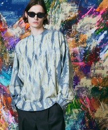 《UNISEX》Hand Tie-Dye Sweat Prime-Over Crew Neck Pullover/ハンドタイダイスウェットプライムオーバークルーネックプルオーバー【MAISON SPECIAL/メゾンスペシャル】