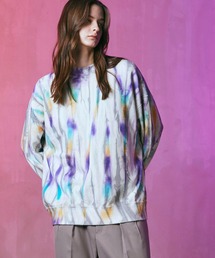 《UNISEX》Hand Tie-Dye Sweat Prime-Over Crew Neck Pullover/ハンドタイダイスウェットプライムオーバークルーネックプルオーバー【MAISON SPECIAL/メゾンスペシャル】