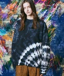 《UNISEX》Hand Tie-Dye Sweat Prime-Over Crew Neck Pullover/ハンドタイダイスウェットプライムオーバークルーネックプルオーバー【MAISON SPECIAL/メゾンスペシャル】