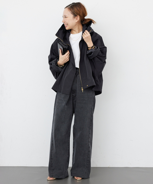 Deuxieme Classe(ドゥーズィエムクラス)の「【LIBERADD/リベラド】 HOODIE ブルゾン(ナイロンジャケット・レディース・ブラック/キャメル・FREE)」の9枚目の写真