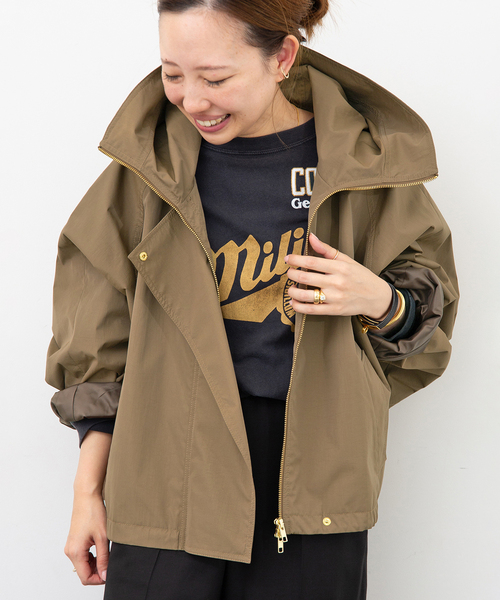 Deuxieme Classe(ドゥーズィエムクラス)の「【LIBERADD/リベラド】 HOODIE ブルゾン(ナイロンジャケット・レディース・ブラック/キャメル・FREE)」の4枚目の写真