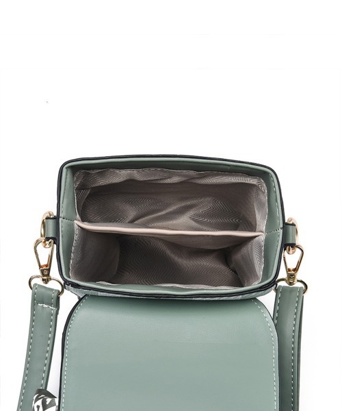 Miniministore（ミニミニストア）の「ミニショルダーバッグ スカーフ付き 縦型（ショルダーバッグ・レディース・ミント/ベージュ/ブラック/ピンク/イエロー/サックスブルー・FREE）」の14枚目の写真