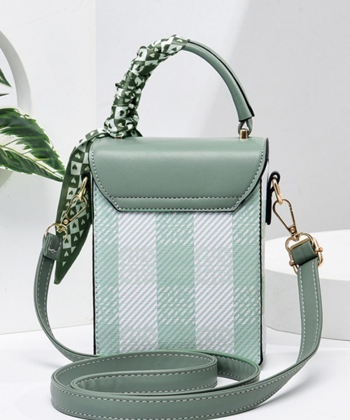 Miniministore（ミニミニストア）の「ミニショルダーバッグ スカーフ付き 縦型（ショルダーバッグ・レディース・ミント/ベージュ/ブラック/ピンク/イエロー/サックスブルー・FREE）」の18枚目の写真