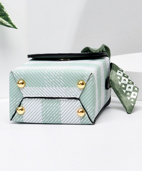 Miniministore（ミニミニストア）の「ミニショルダーバッグ スカーフ付き 縦型（ショルダーバッグ・レディース・ミント/ベージュ/ブラック/ピンク/イエロー/サックスブルー・FREE）」の19枚目の写真