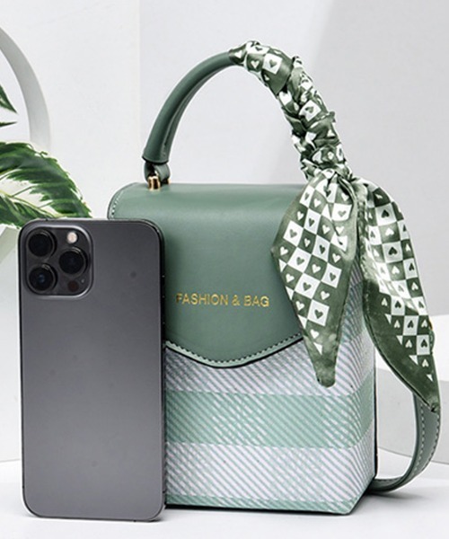 Miniministore（ミニミニストア）の「ミニショルダーバッグ スカーフ付き 縦型（ショルダーバッグ・レディース・ミント/ベージュ/ブラック/ピンク/イエロー/サックスブルー・FREE）」の20枚目の写真