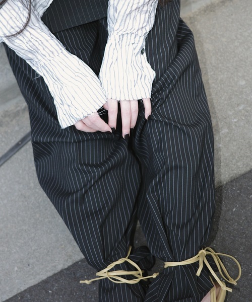 igi（イジ）の「STRIPE CRUMPLED SHIRT/しわしわストライプ