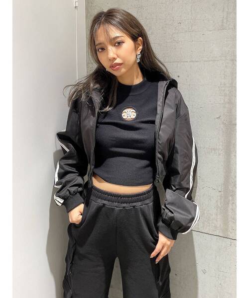 GYDA（ジェイダ）の「SymmetryGYDA MOLDハーフスリーブニットトップス（Tシャツ/カットソー・レディース・オフホワイト/ブラック/ラベンダー・FREE）」の18枚目の写真