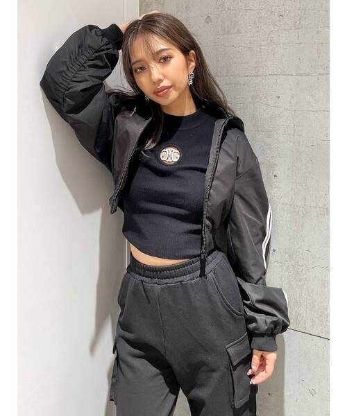 GYDA（ジェイダ）の「SymmetryGYDA MOLDハーフスリーブニットトップス（Tシャツ/カットソー・レディース・オフホワイト/ブラック/ラベンダー・FREE）」の19枚目の写真