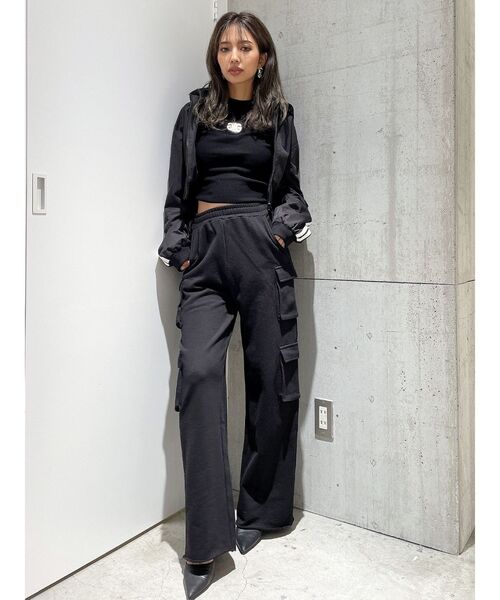 GYDA（ジェイダ）の「SymmetryGYDA MOLDハーフスリーブニットトップス（Tシャツ/カットソー・レディース・オフホワイト/ブラック/ラベンダー・FREE）」の21枚目の写真