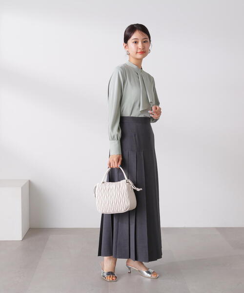 N.（N. Natural Beauty Basic）（エヌエヌナチュラルビューティーベーシック）の「◆【S Size Line】ロングプリーツスカート（スカート・レディース・ベージュ/グレー・SMALL/MEDIUM）」の12枚目の写真