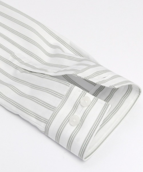 TOKYO SHIRTS（トウキョウシャツ）の「LENZING(TM)ECOVERO(TM)  形態安定ノーアイロン ワイド 長袖ビジネスワイシャツ（ビジネスシャツ・レディース・ライトグリーン・S/M/L/LL/XL）」の3枚目の写真