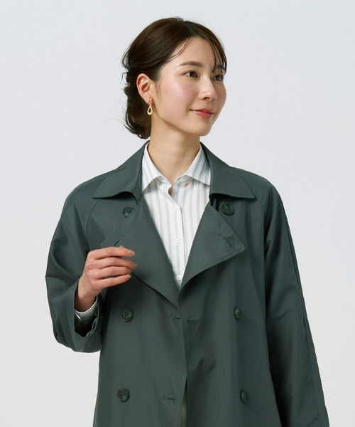 TOKYO SHIRTS（トウキョウシャツ）の「LENZING(TM)ECOVERO(TM)  形態安定ノーアイロン ワイド 長袖ビジネスワイシャツ（ビジネスシャツ・レディース・ライトグリーン・S/M/L/LL/XL）」の8枚目の写真