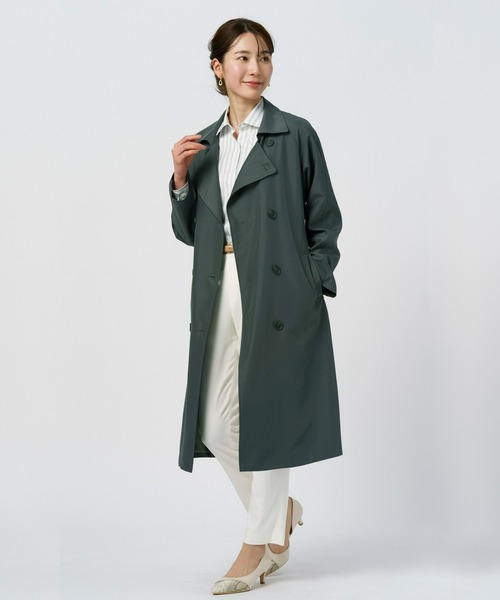 TOKYO SHIRTS（トウキョウシャツ）の「LENZING(TM)ECOVERO(TM)  形態安定ノーアイロン ワイド 長袖ビジネスワイシャツ（ビジネスシャツ・レディース・ライトグリーン・S/M/L/LL/XL）」の9枚目の写真