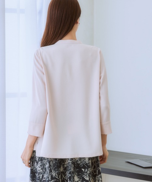 7days Life Styling(セブンデイズライフスタイリング)の「フレアボウタイ7分袖ブラウス(しわになりにくい・UVカット)(シャツ/ブラウス・レディース・サックスブルー系/ベージュ/オフホワイト・M/L/LL)」の9枚目の写真