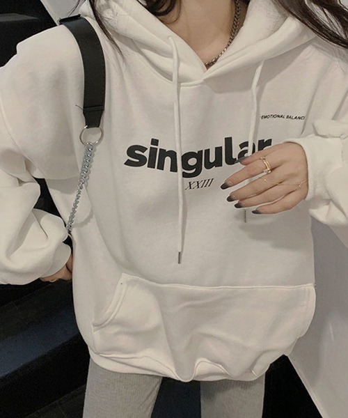 SHEPP(シープ)の「ロゴプリント パーカー(パーカー・レディース・グレー/ブラック/ホワイト・L/2XL)」の15枚目の写真