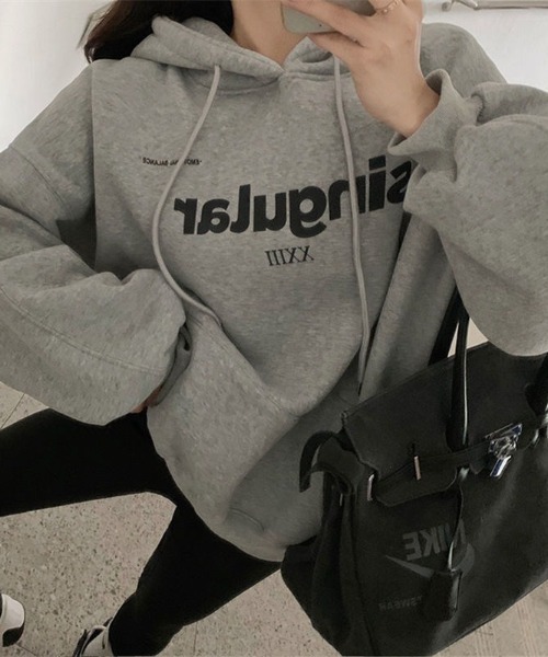 SHEPP(シープ)の「ロゴプリント パーカー(パーカー・レディース・グレー/ブラック/ホワイト・L/2XL)」の16枚目の写真