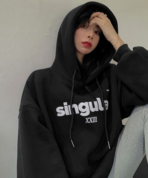 SHEPP(シープ)の「ロゴプリント パーカー(パーカー・レディース・グレー/ブラック/ホワイト・L/2XL)」の12枚目の写真