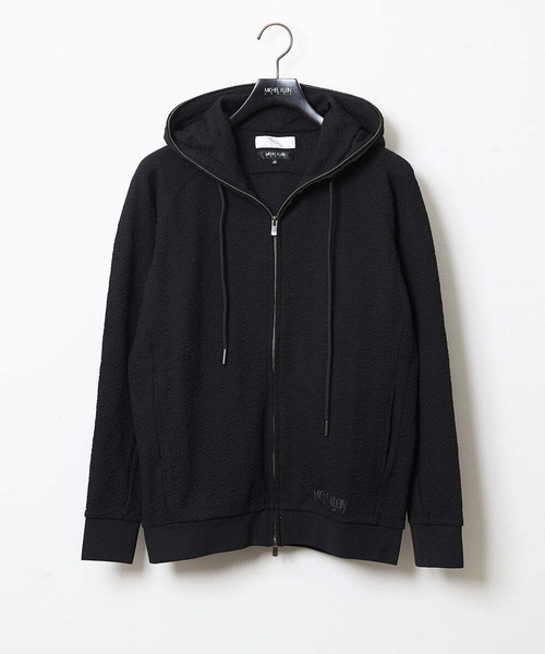 MICHEL KLEIN HOMME (ミッシェルクランオム)の「ブランドロゴ刺繍入りニットパーカー セットアップ(パーカー・メンズ・ブラック/ネイビー・MEDIUM/LARGE/X-LARGE)」の5枚目の写真