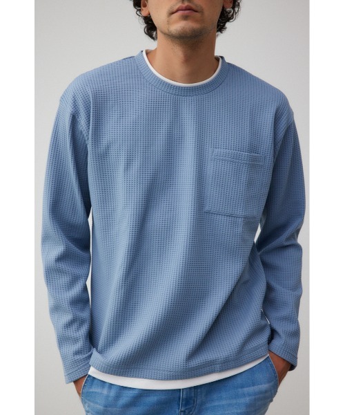 AZUL by moussy(アズールバイマウジー)の「レイヤードロングTシャツ(Tシャツ/カットソー・メンズ・ライトブルー/ブラック/ホワイト・FREE)」の14枚目の写真