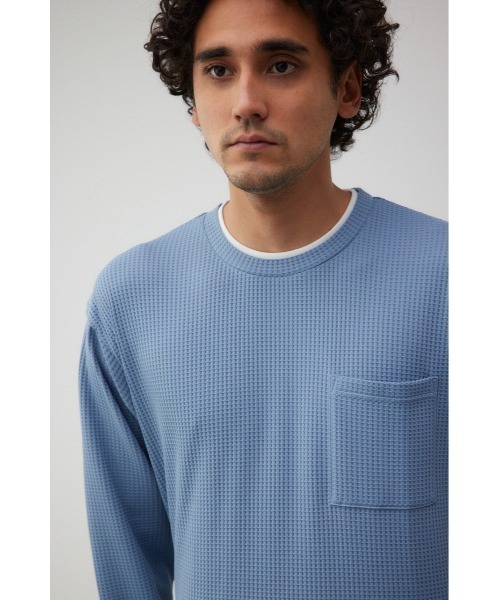 AZUL by moussy(アズールバイマウジー)の「レイヤードロングTシャツ(Tシャツ/カットソー・メンズ・ライトブルー/ブラック/ホワイト・FREE)」の15枚目の写真