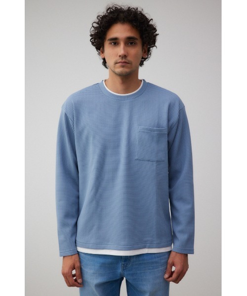 AZUL by moussy(アズールバイマウジー)の「レイヤードロングTシャツ(Tシャツ/カットソー・メンズ・ライトブルー/ブラック/ホワイト・FREE)」の17枚目の写真
