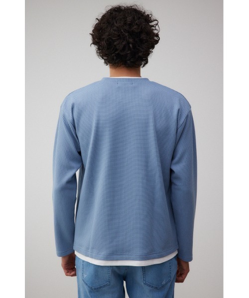 AZUL by moussy(アズールバイマウジー)の「レイヤードロングTシャツ(Tシャツ/カットソー・メンズ・ライトブルー/ブラック/ホワイト・FREE)」の19枚目の写真